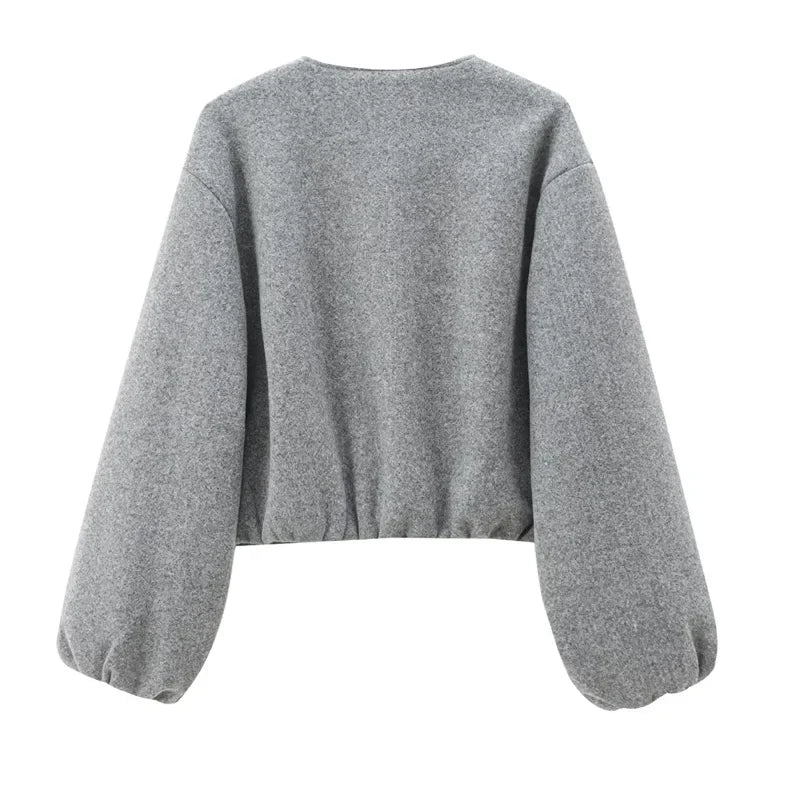 Angela | Damen Locker geschnittene Jacke mit Reißverschluss vorne