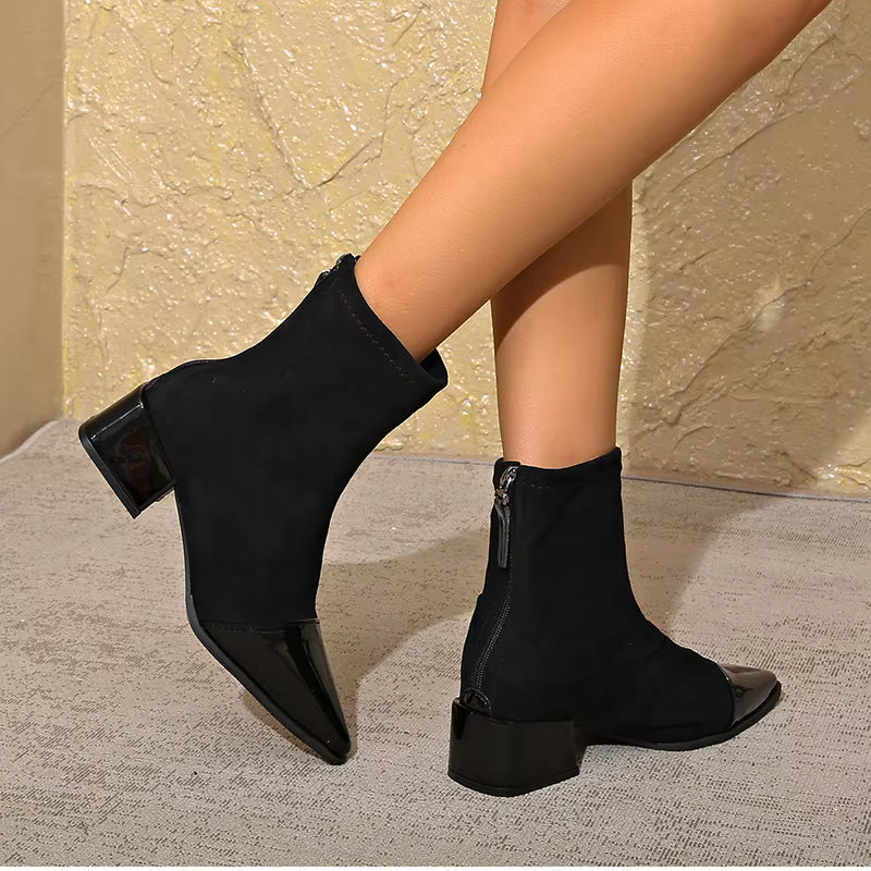 Faith | Damen Winter Ankle Boots Mit Blockabsatz