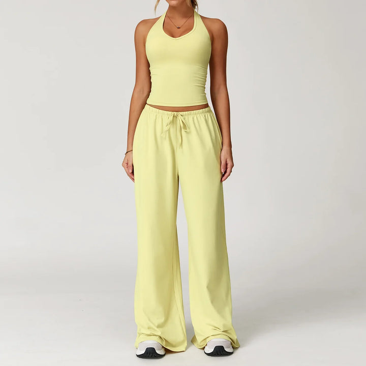 Franziska | Damen Halter Crop Top Lounge Set