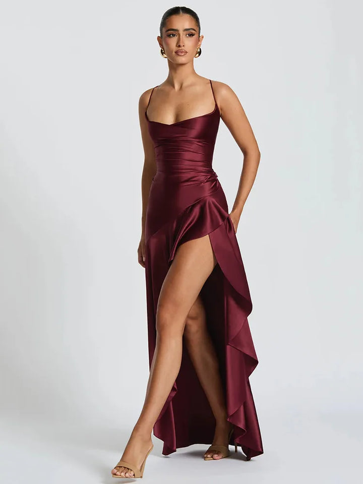 Helga | Damen Kleid für Hochzeitsgäste mit Spaghettiträgern