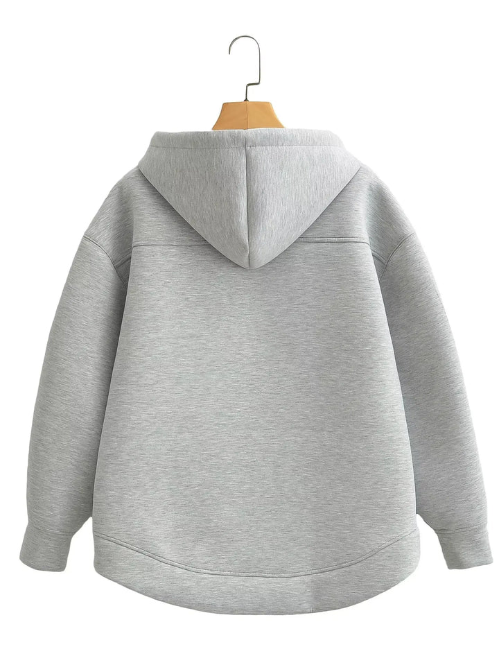 Gudrun | Damen Kapuzenjacke mit Reißverschluss und Lockerer Passform