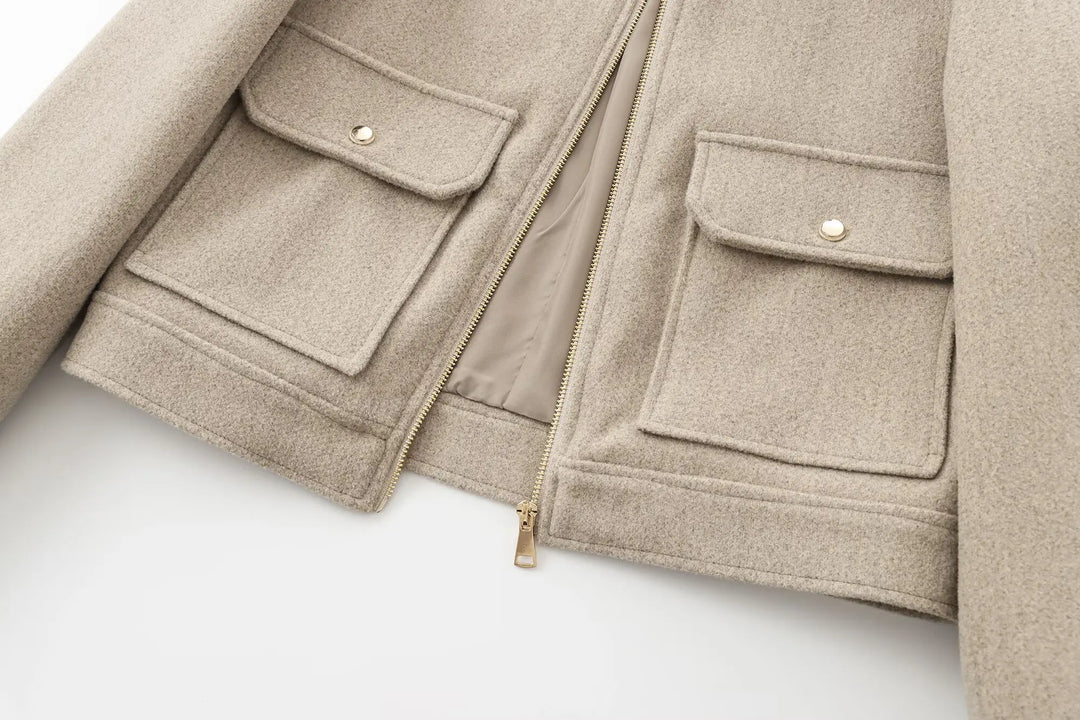 Kerstin | Damen Freizeit-Jacke mit Reißverschluss und Woll-Mix