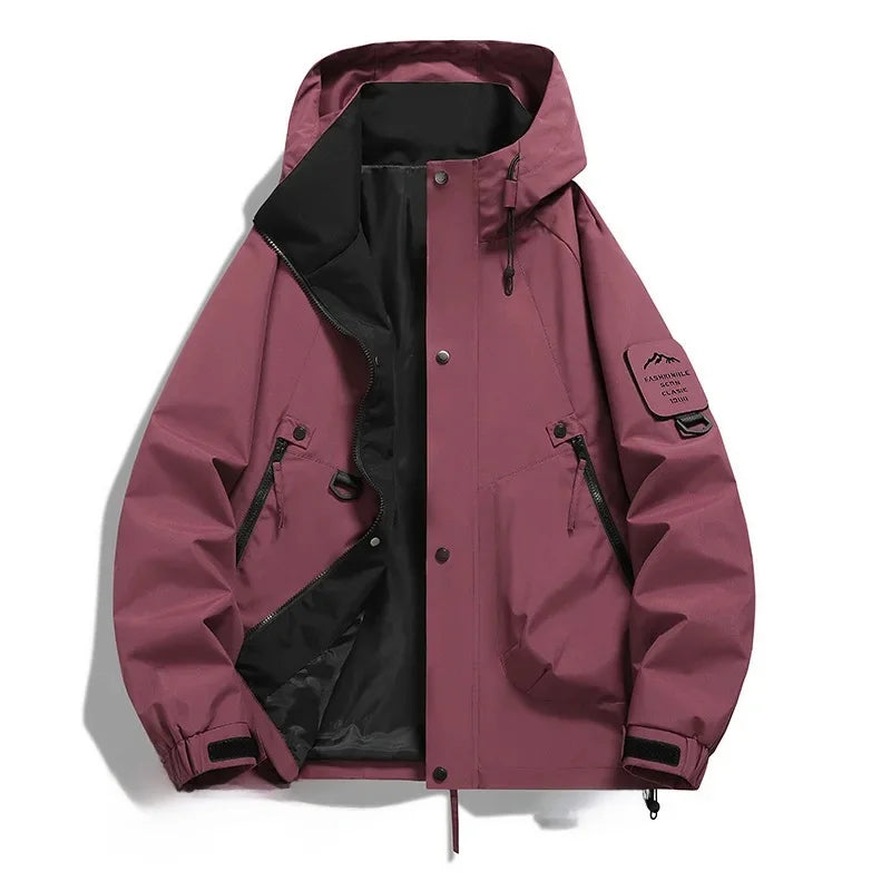 Klaus | Herren Utility-Jacke mit Kapuze und Frontreißverschluss