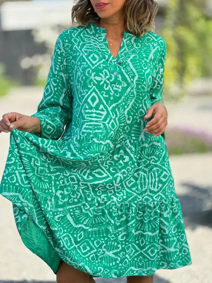 Silje | Stilfull Boho Print Tunika Kjole