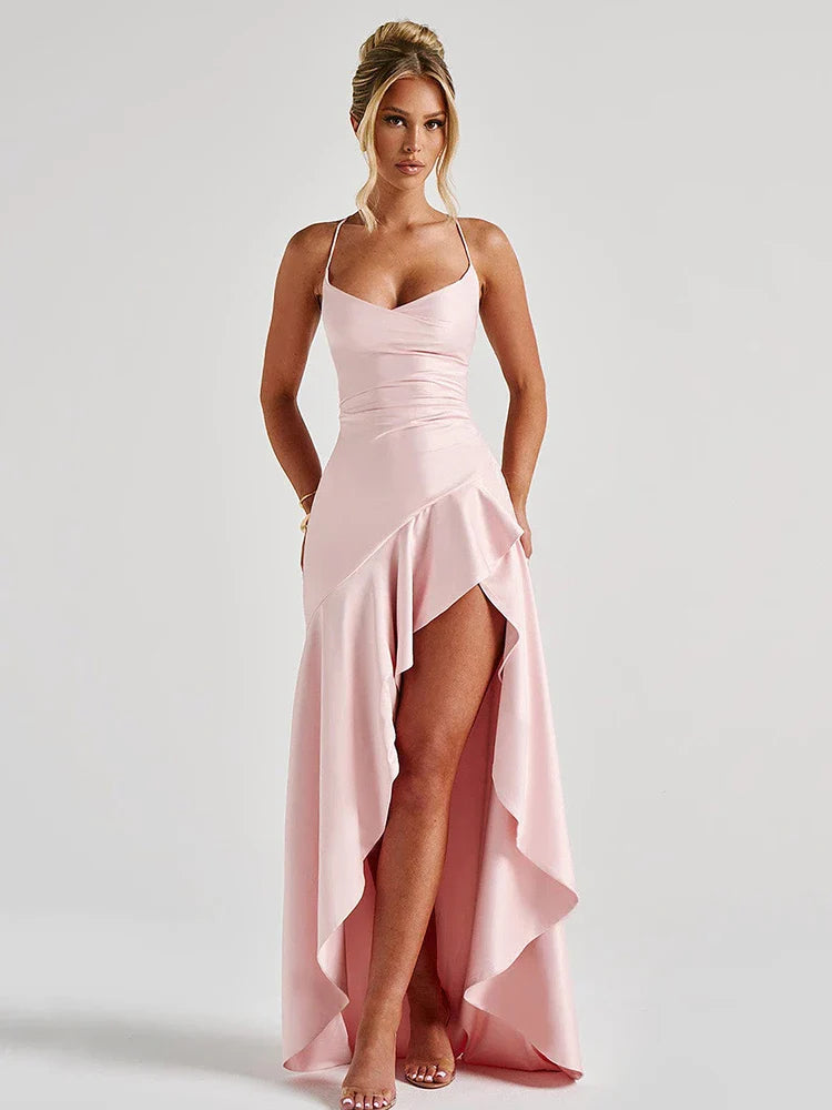 Helga | Damen Kleid für Hochzeitsgäste mit Spaghettiträgern