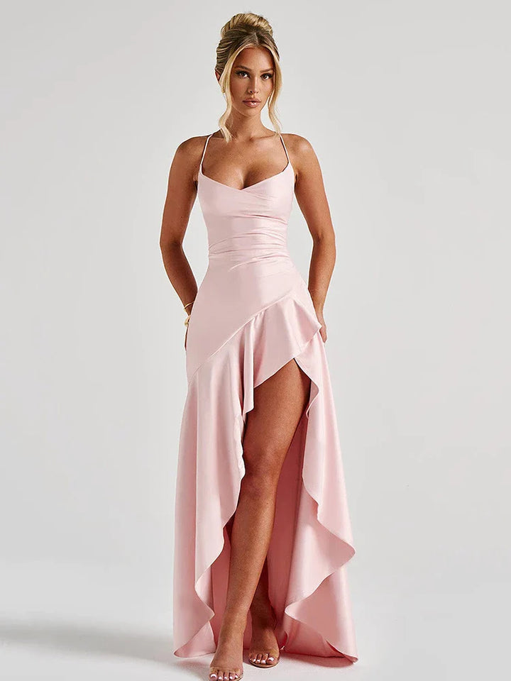 Helga | Damen Kleid für Hochzeitsgäste mit Spaghettiträgern