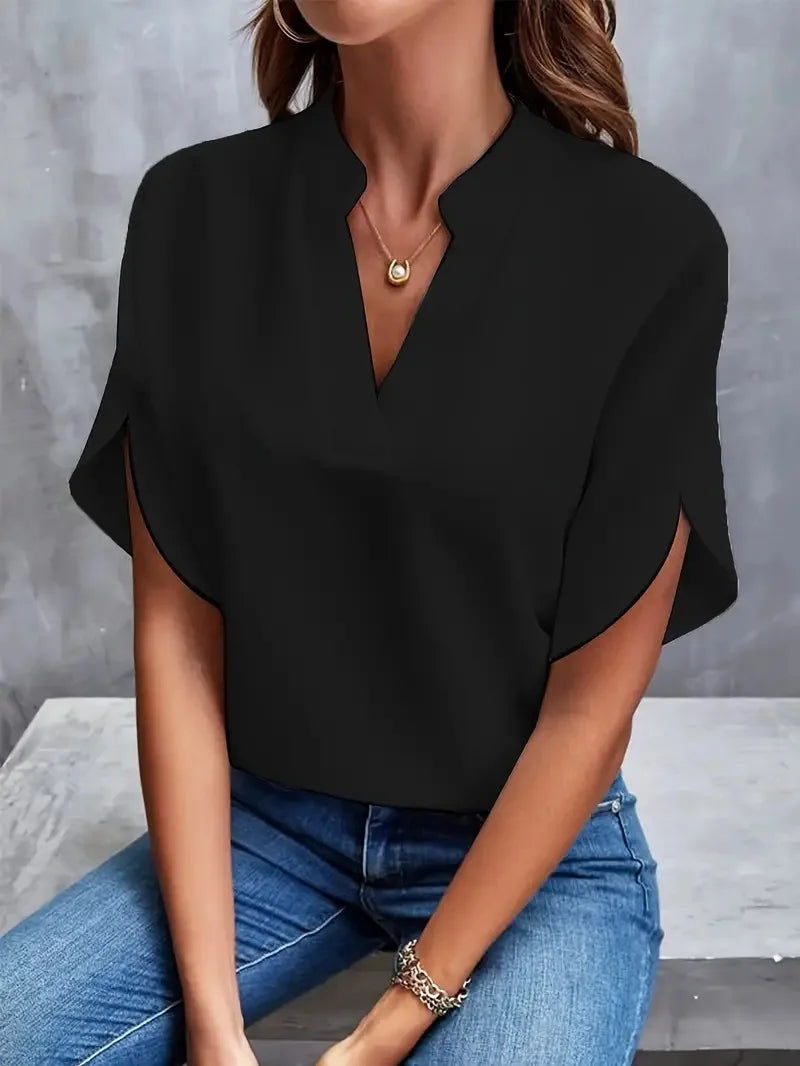 Beate | Stilfull Komfortabel V-halsbluse