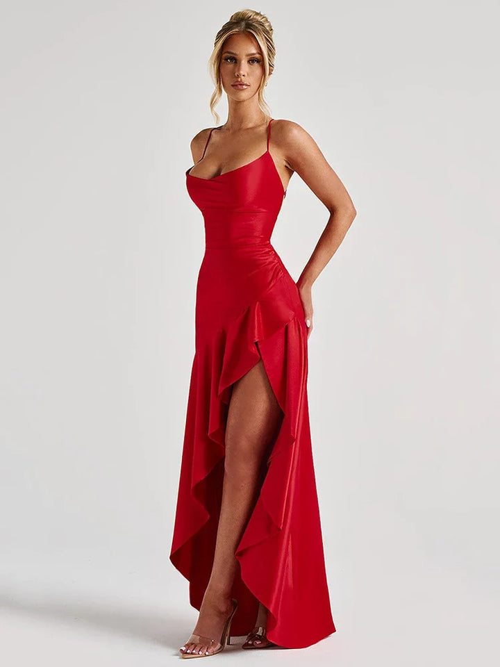 Helga | Damen Kleid für Hochzeitsgäste mit Spaghettiträgern