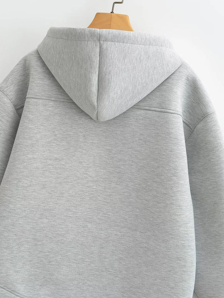 Gudrun | Damen Kapuzenjacke mit Reißverschluss und Lockerer Passform