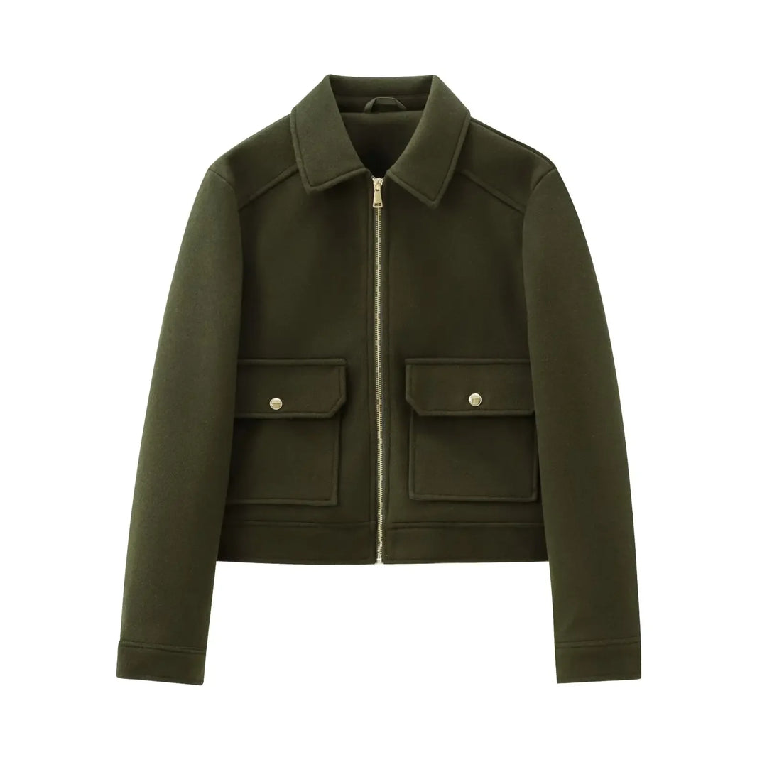 Kerstin | Damen Freizeit-Jacke mit Reißverschluss und Woll-Mix