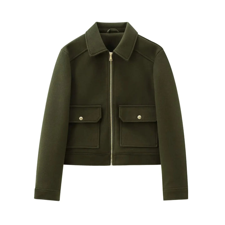 Kerstin | Damen Freizeit-Jacke mit Reißverschluss und Woll-Mix