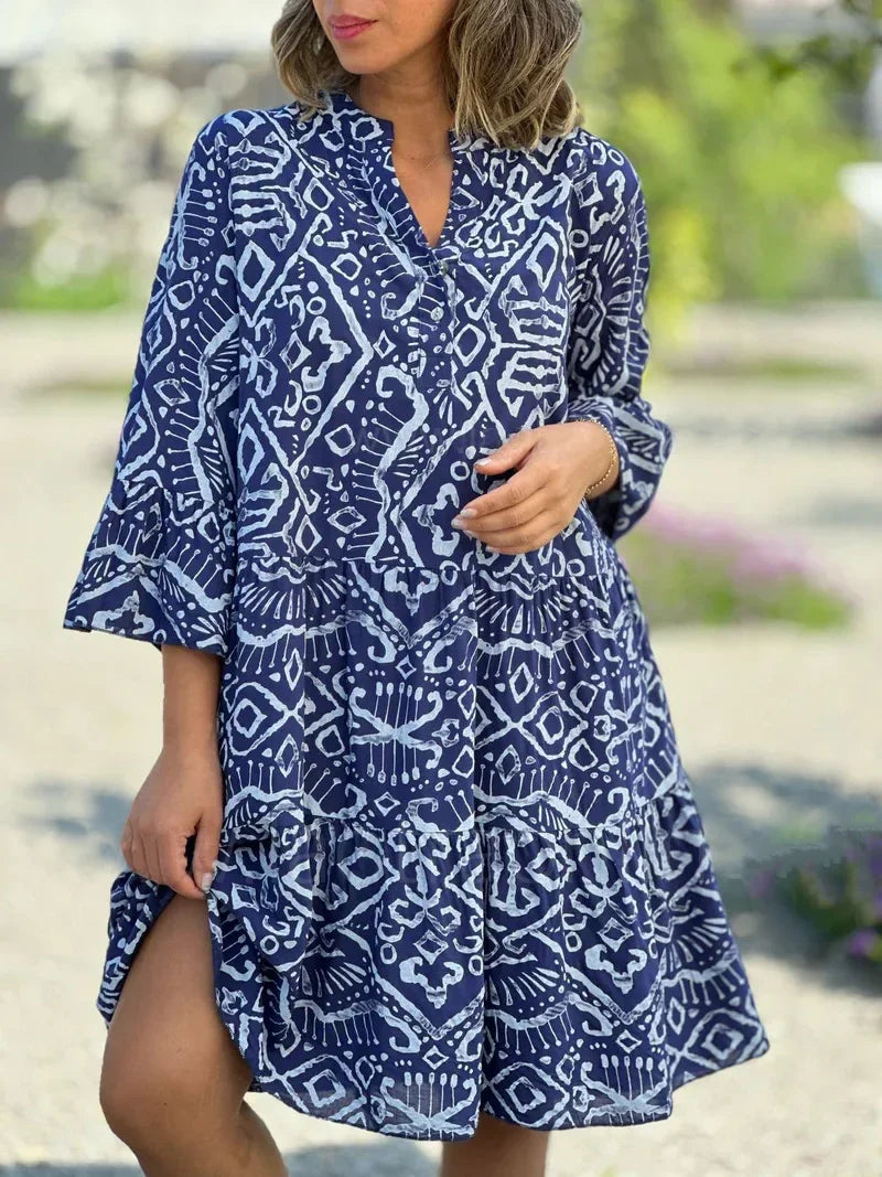 Silje | Stilfull Boho Print Tunika Kjole