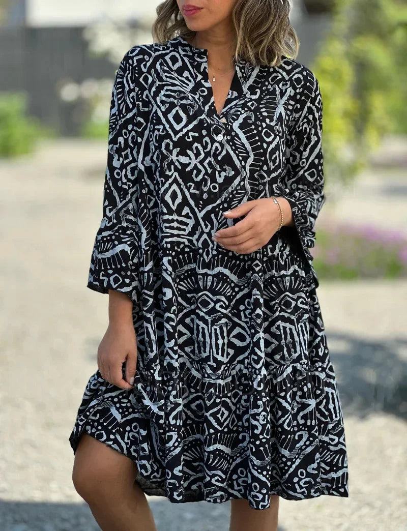 Silje | Stilfull Boho Print Tunika Kjole