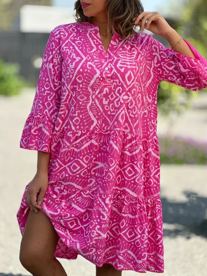 Silje | Stilfull Boho Print Tunika Kjole