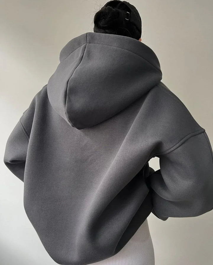 Elke | Damen Lässiges Kapuzen-Sweatshirt mit Langarm