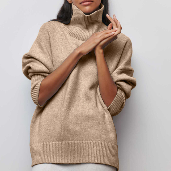 Lilian | Damen Übergroßer Winterpullover mit hohem Kragen