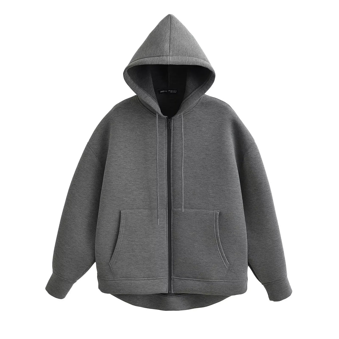 Gudrun | Damen Kapuzenjacke mit Reißverschluss und Lockerer Passform