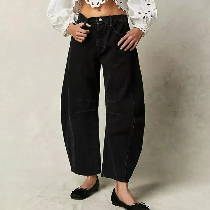 Hanna | Damen High-Waist-Jeans mit lockerer Passform