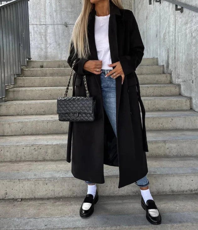 Johanna | Damen Trenchcoat mit langen Ärmeln und Knopfleiste