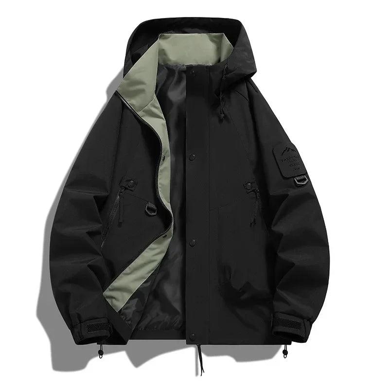 Klaus | Herren Utility-Jacke mit Kapuze und Frontreißverschluss