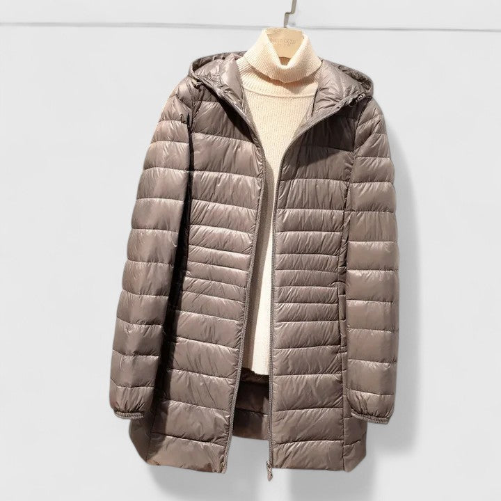 Kathrin | Damen Gesteppten Wintermantel mit Reißverschluss