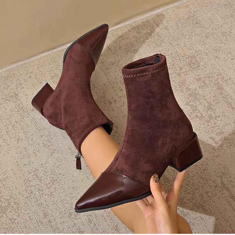 Faith | Damen Winter Ankle Boots Mit Blockabsatz
