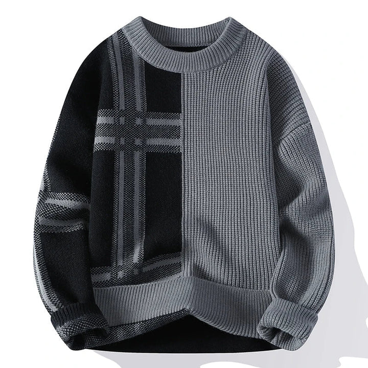Elfriede | Herren Winter-Colorblock-Rundhals-Pullover
