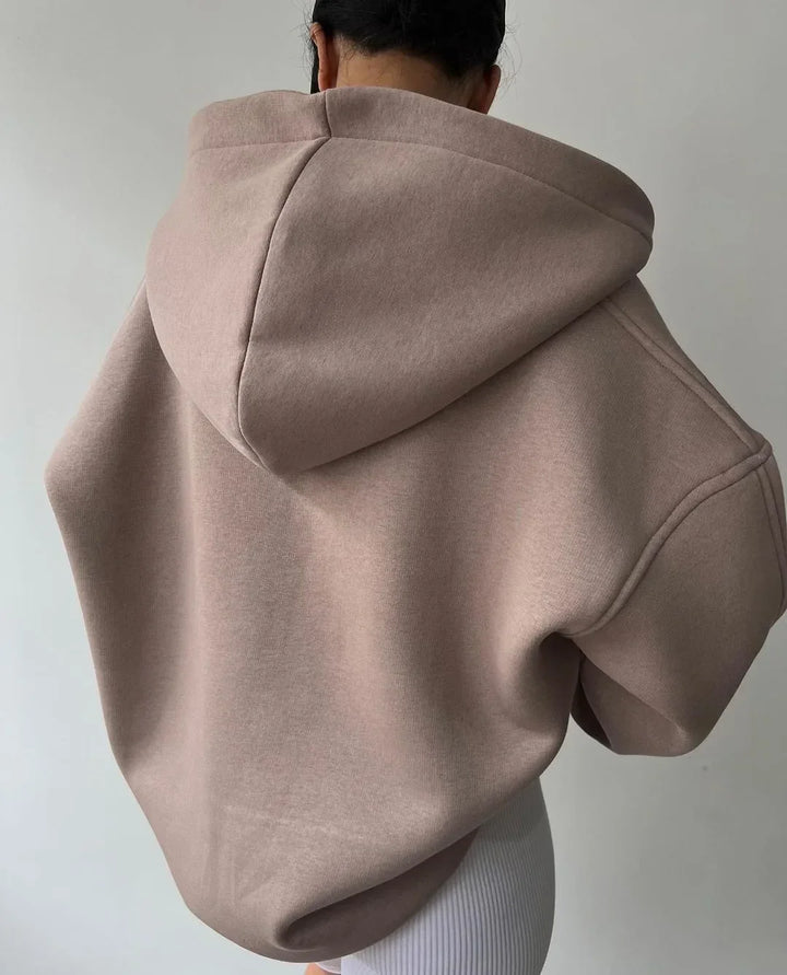 Elke | Damen Lässiges Kapuzen-Sweatshirt mit Langarm