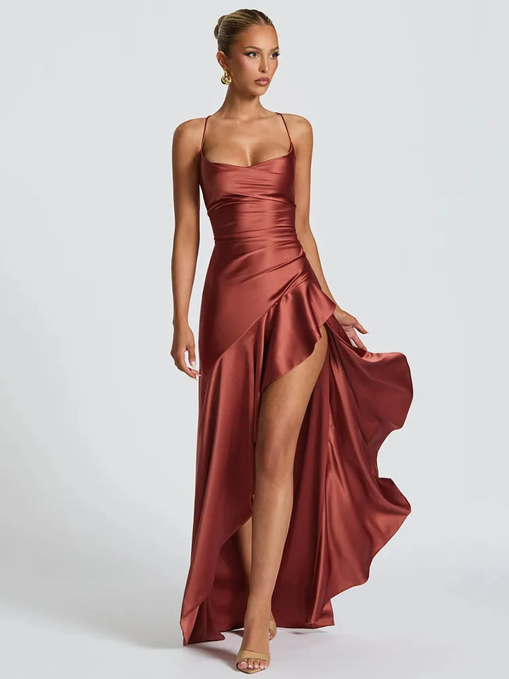 Helga | Damen Kleid für Hochzeitsgäste mit Spaghettiträgern