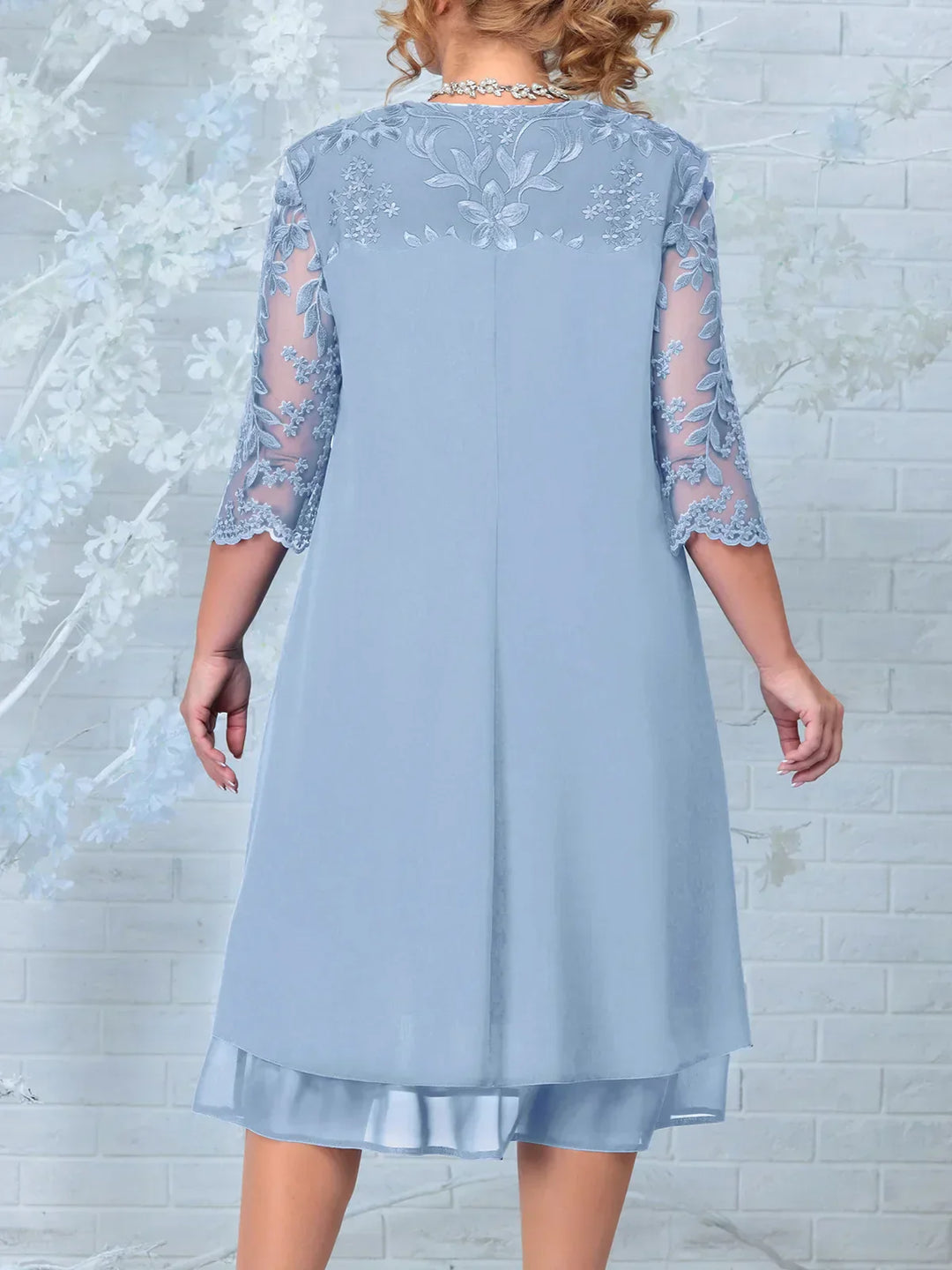 Brodert Aftenkjole for Kvinner Plus Size