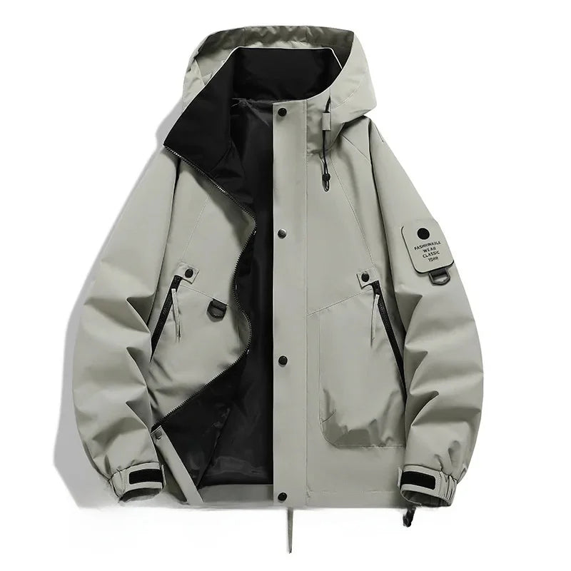 Klaus | Herren Utility-Jacke mit Kapuze und Frontreißverschluss