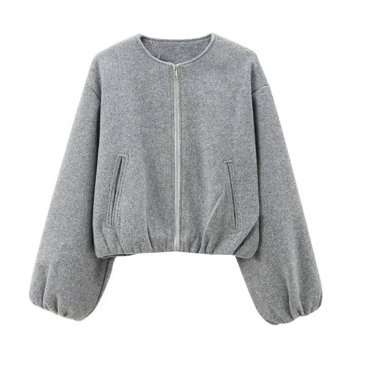Angela | Damen Locker geschnittene Jacke mit Reißverschluss vorne