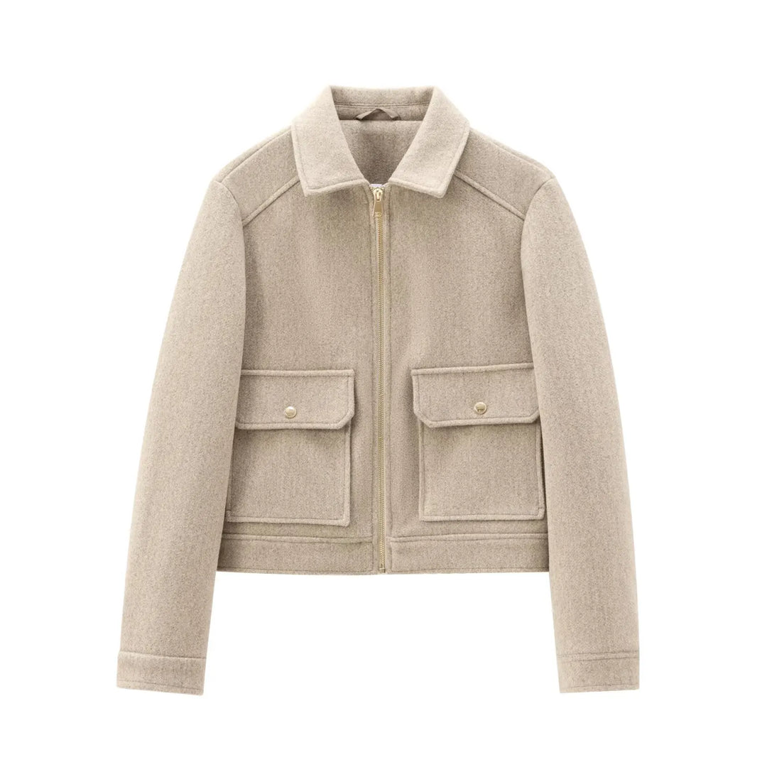 Kerstin | Damen Freizeit-Jacke mit Reißverschluss und Woll-Mix