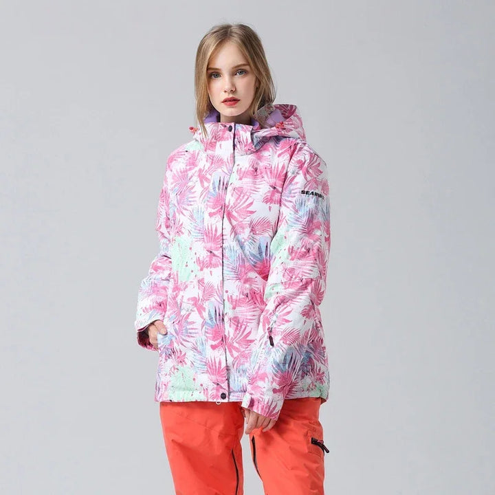 Elfriede | Damen Winter-Skijacke mit Blumenmuster