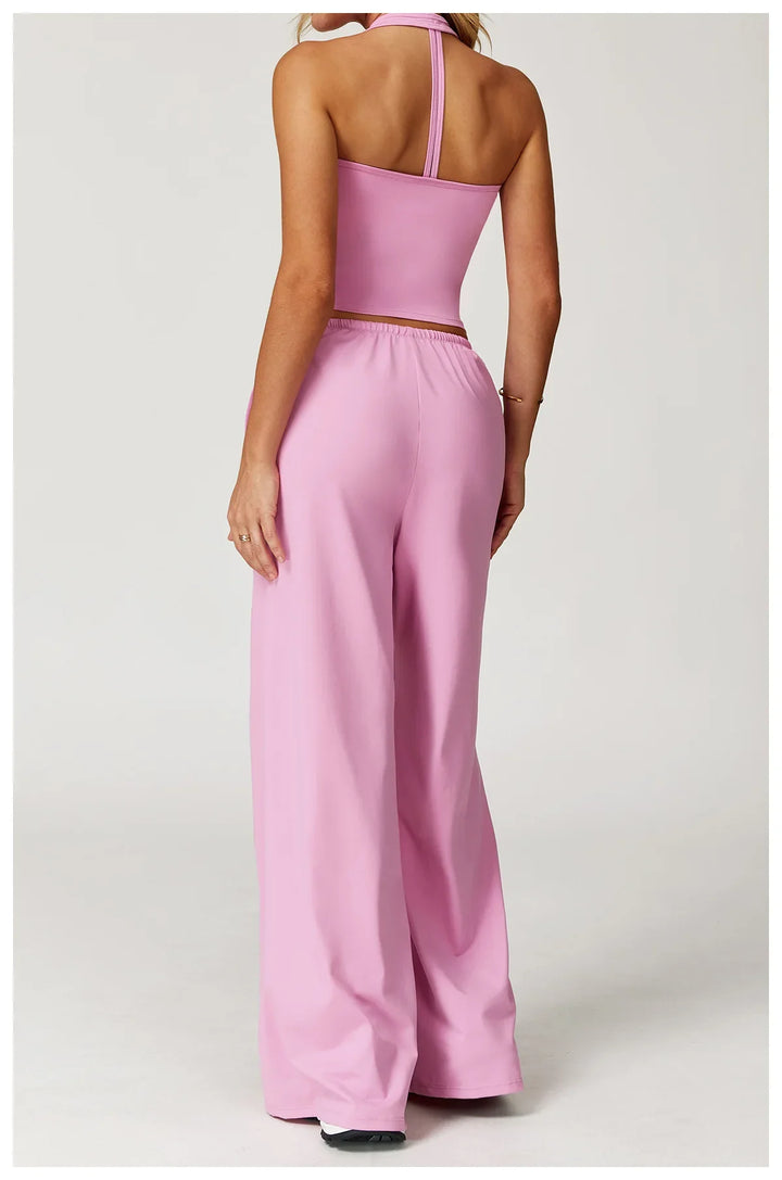 Franziska | Damen Halter Crop Top Lounge Set