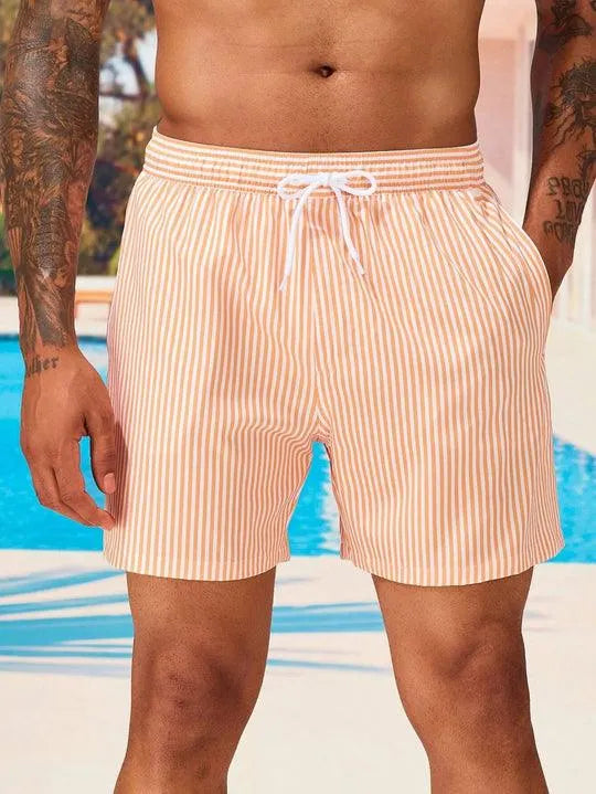 Knut | Komfortable og Avslappede Stribete Badeshorts