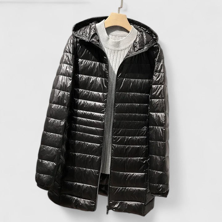 Kathrin | Damen Gesteppten Wintermantel mit Reißverschluss