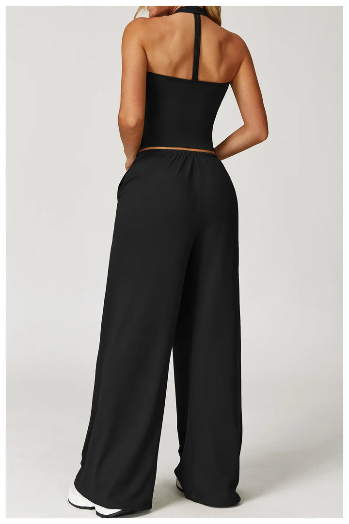 Franziska | Damen Halter Crop Top Lounge Set