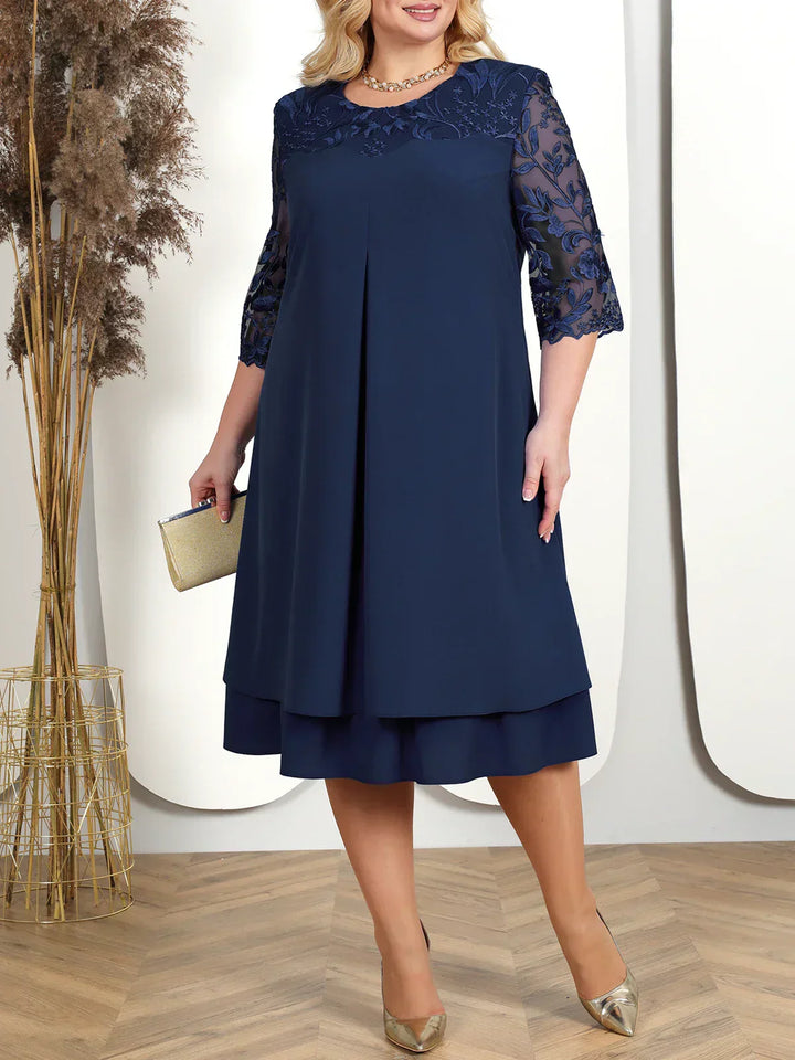 Brodert Aftenkjole for Kvinner Plus Size