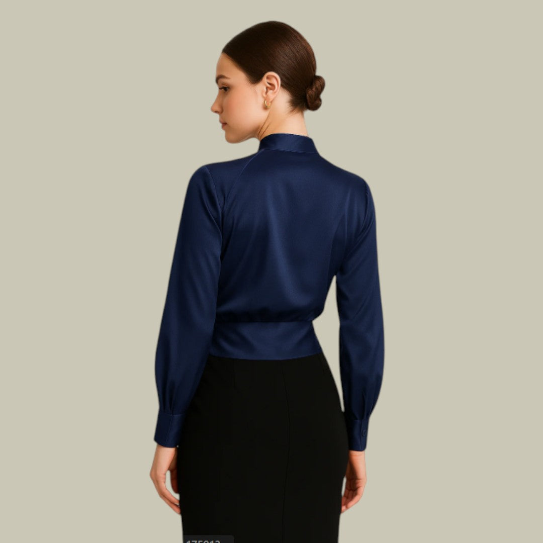 Verena | Elegante Satin Wickelbluse für Damen