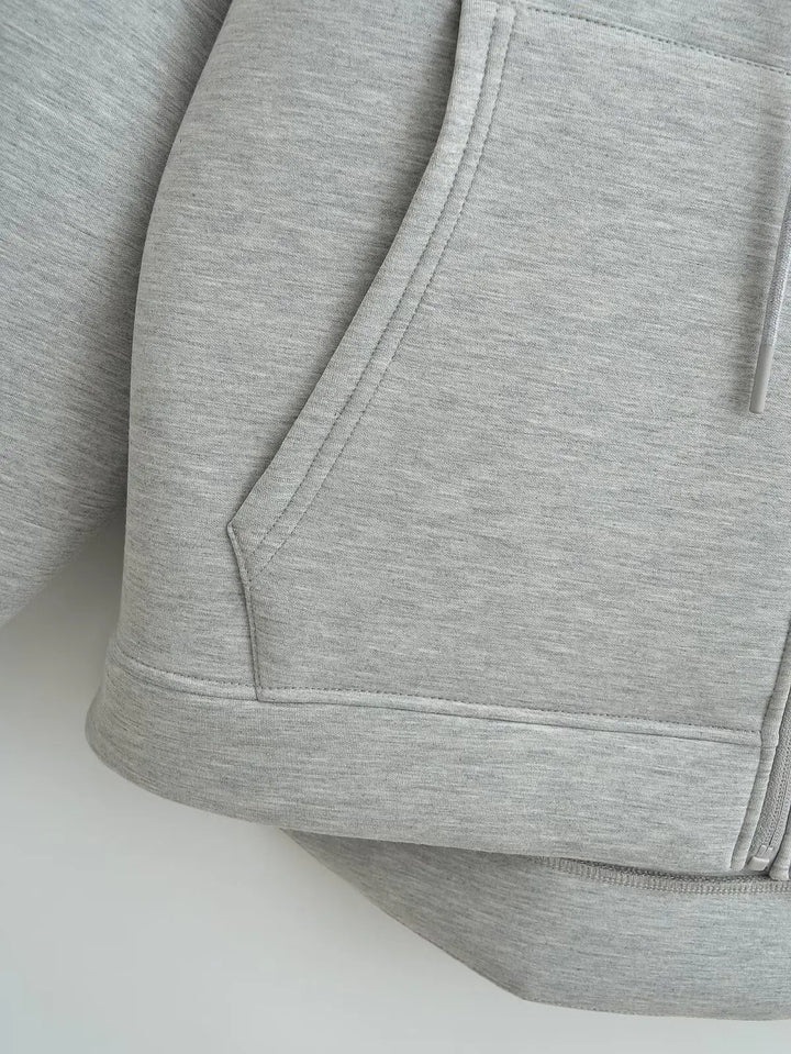 Gudrun | Damen Kapuzenjacke mit Reißverschluss und Lockerer Passform