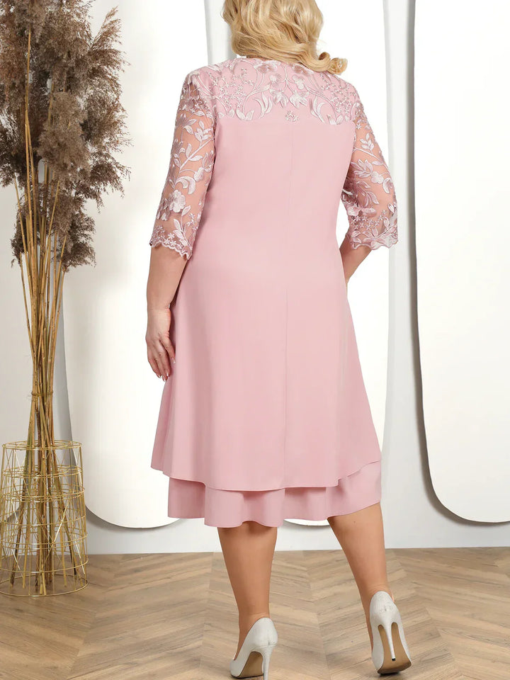Brodert Aftenkjole for Kvinner Plus Size