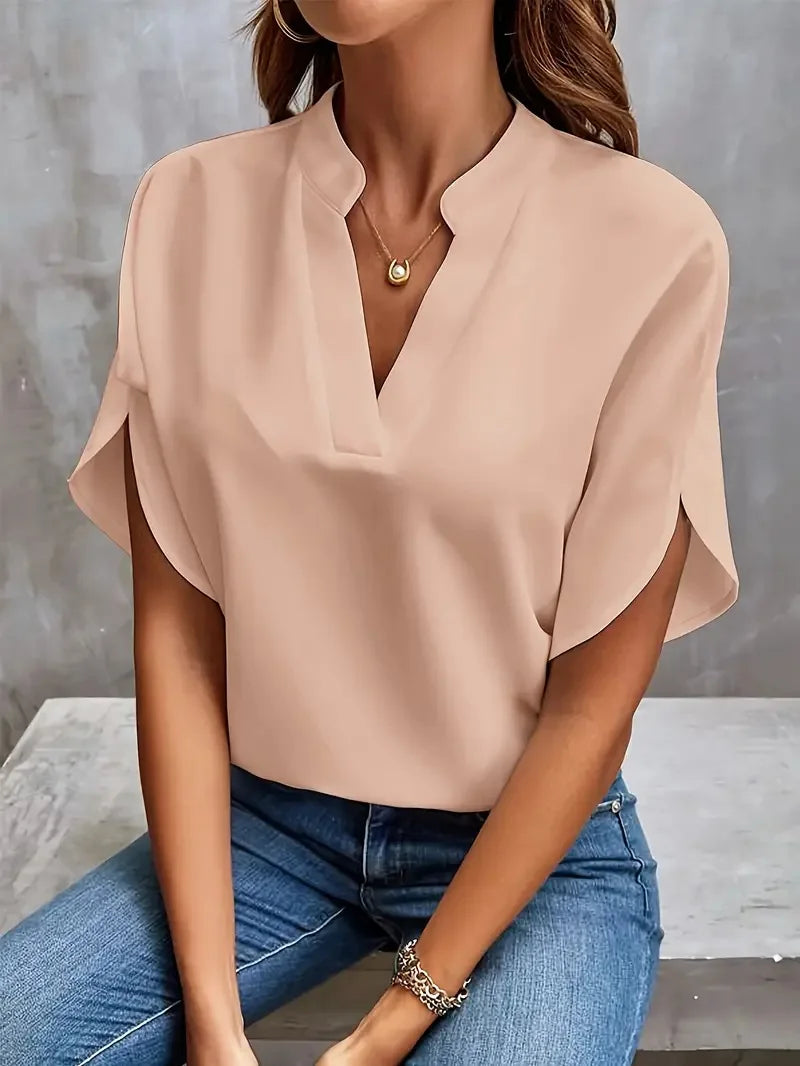 Beate | Stilfull Komfortabel V-halsbluse