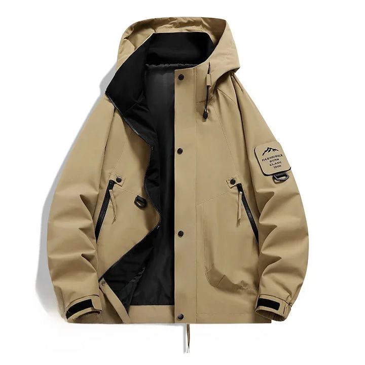 Klaus | Herren Utility-Jacke mit Kapuze und Frontreißverschluss