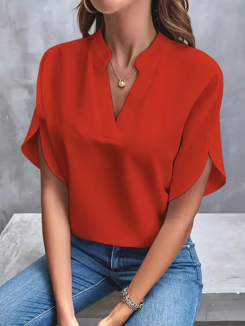Beate | Stilfull Komfortabel V-halsbluse