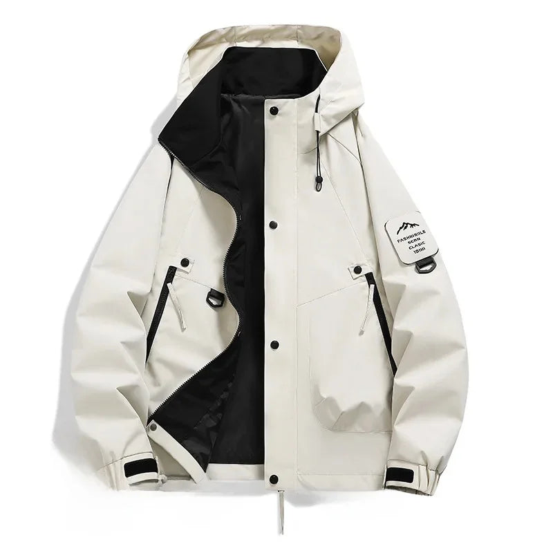 Klaus | Herren Utility-Jacke mit Kapuze und Frontreißverschluss