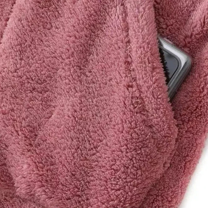 Emma | Damen Winter-Kuschelige Kapuzenjacke mit Reißverschluss