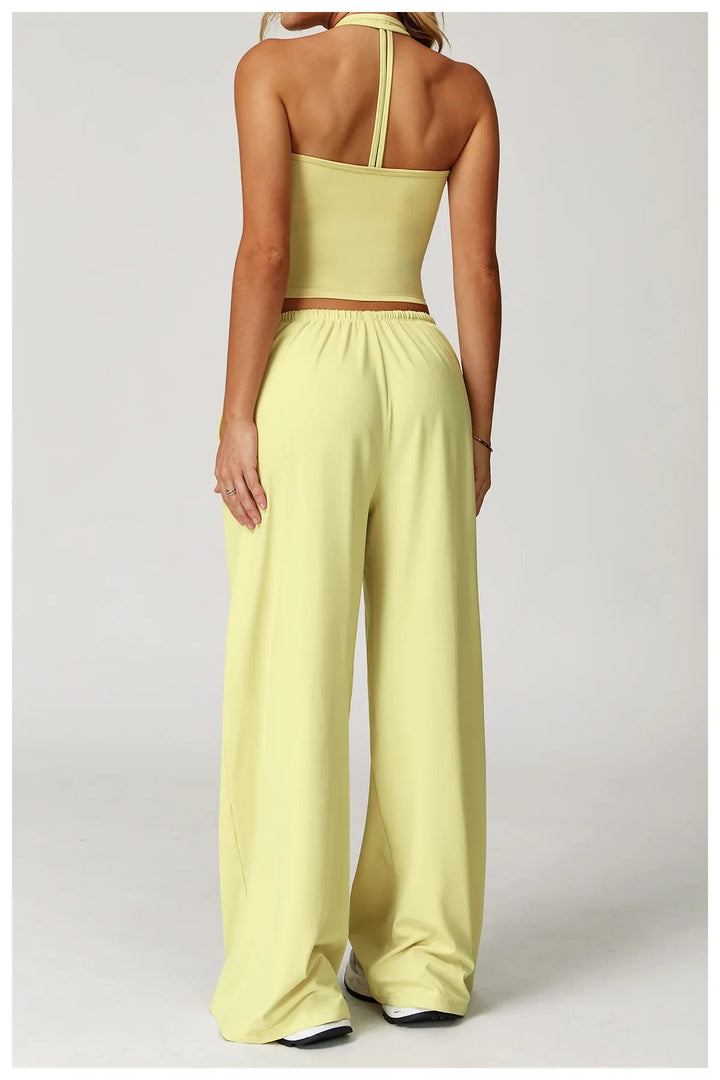 Franziska | Damen Halter Crop Top Lounge Set