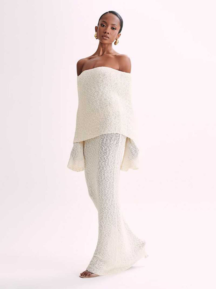 Cathrine | Elegant Skulderløs Kjole for Kvelden