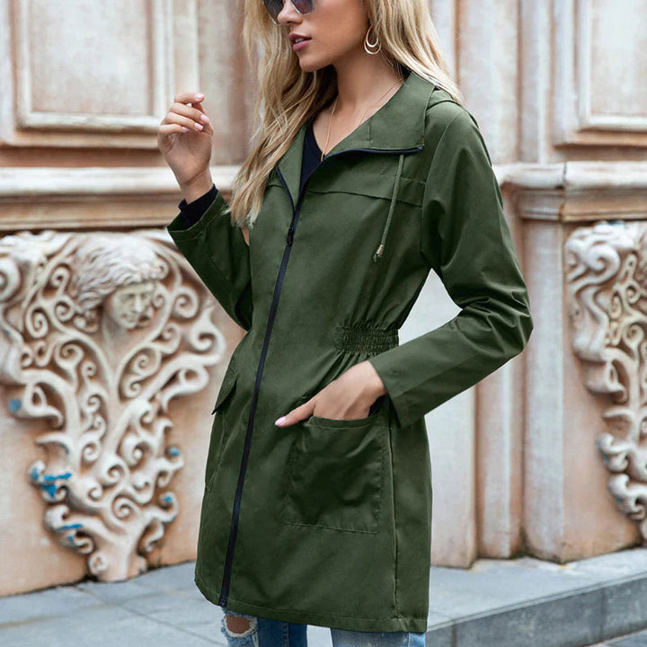 Sandra | Damen Modische Lange Outdoorjacke